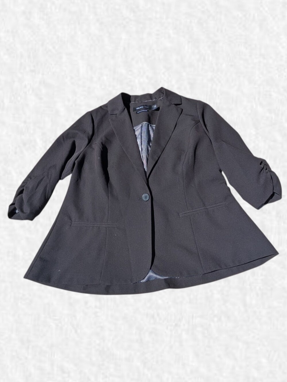 Torrid Plus Size 0: Black Tailored 3/4 Sleeve Blazer - Elegant Everyday Layer - Picture 2 of 6